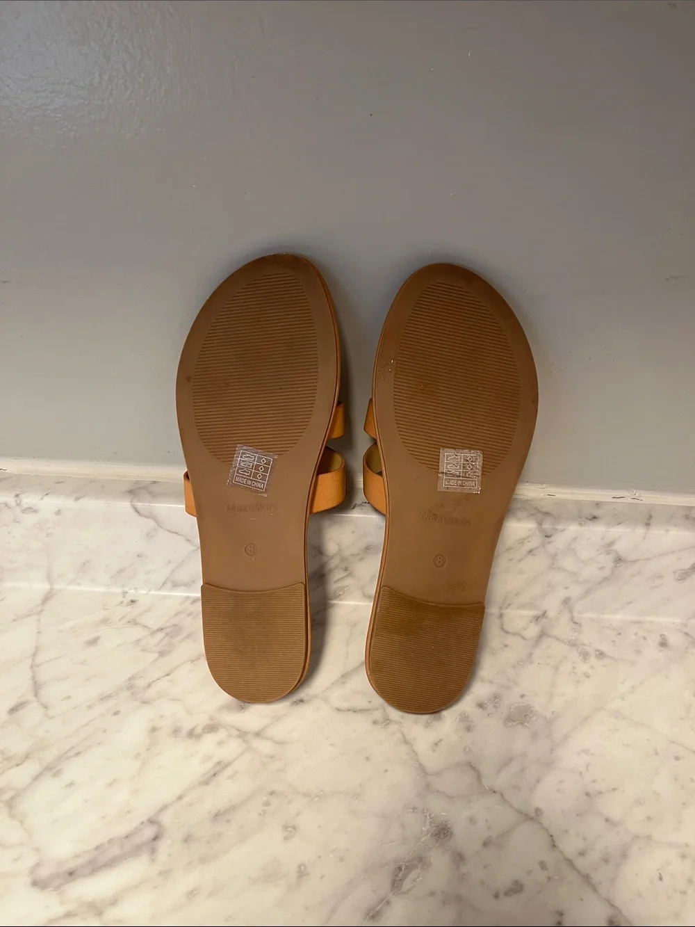 Mazeskin Cognac Braided Leather Slide Sandals - Picture 2 of 3